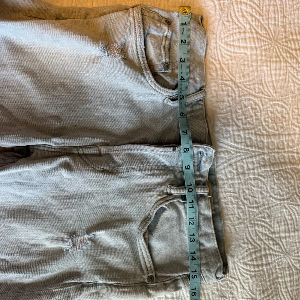 All Saints Distressed Light Wash Women's Cigarette Button Fly Skinny Jeans Sz30